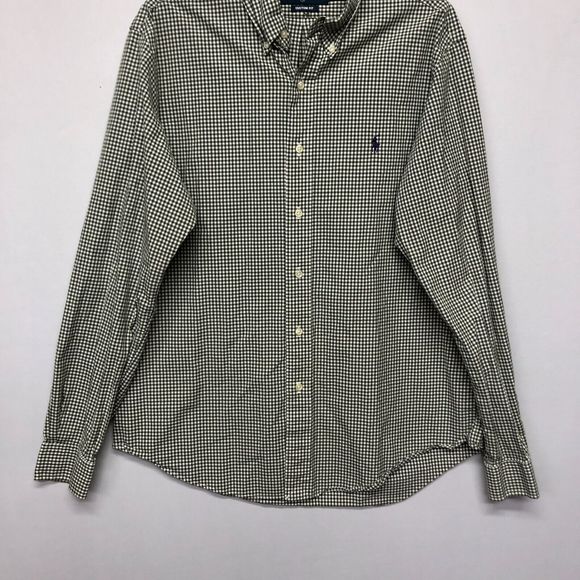 Vintage Ralph Lauren Men Custom Fit Button Shirt Size Large Plaid M114 -22 - Picture 11 of 14